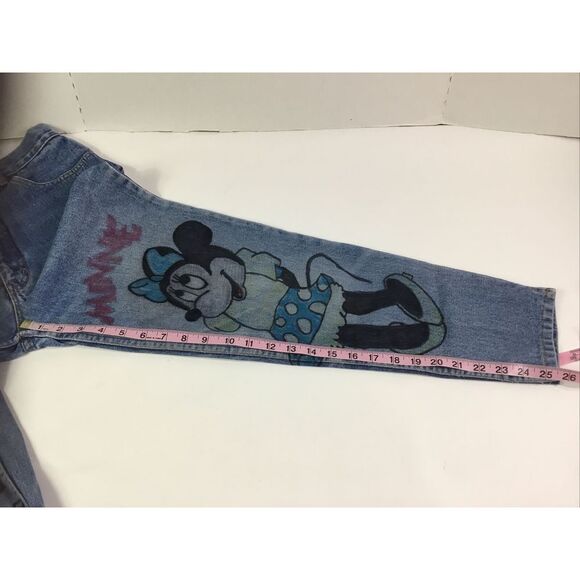 New York Jean Co womens  Jeans hand painted Mickey Minnie Mouse Size 5/6 Juniors - Picture 9 of 11